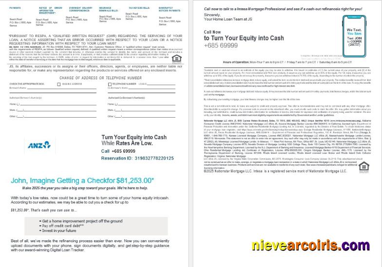 Samoa ANZ bank bank mortgage statement 3-4